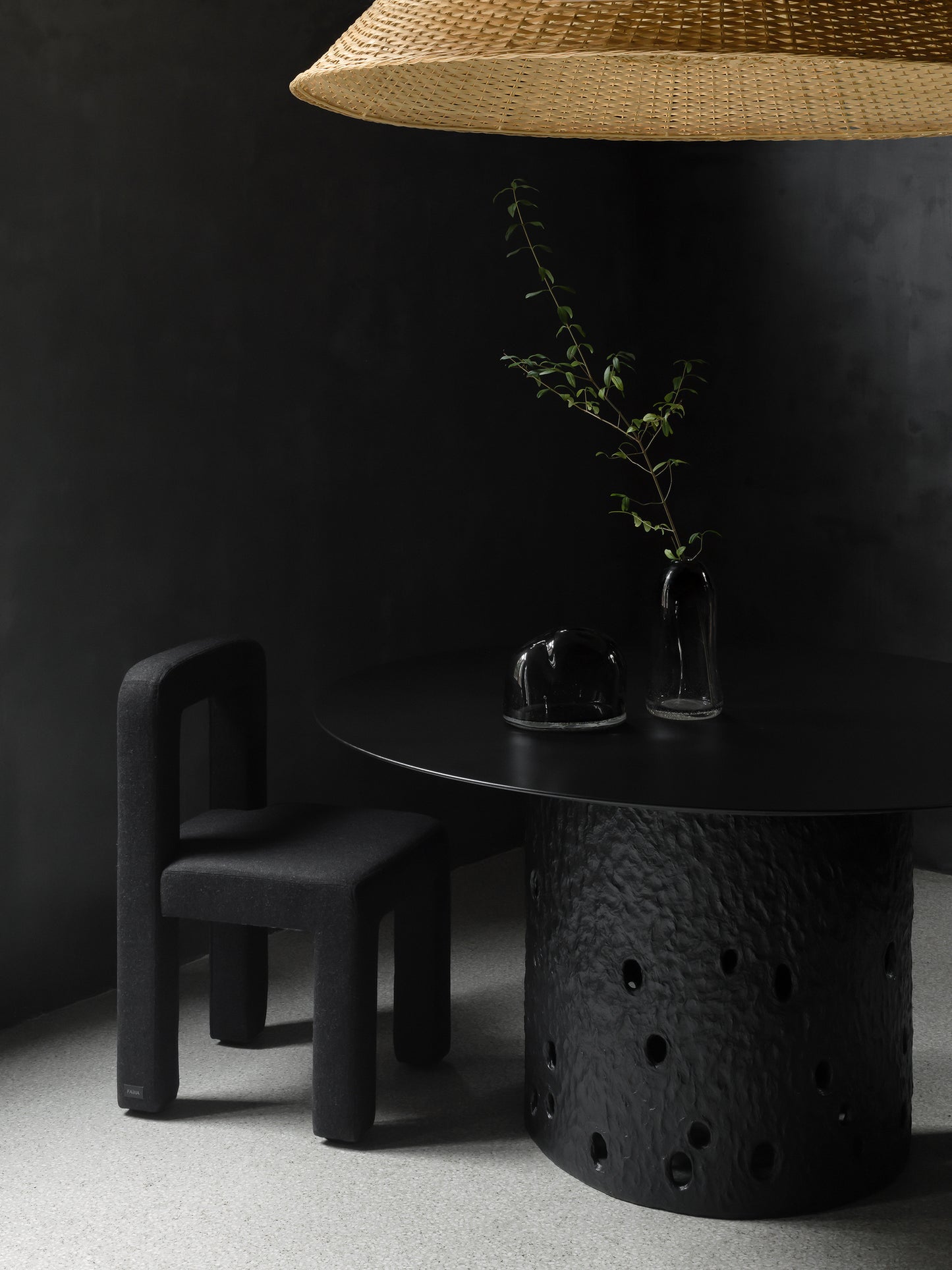 TOPTUN chair in black wool